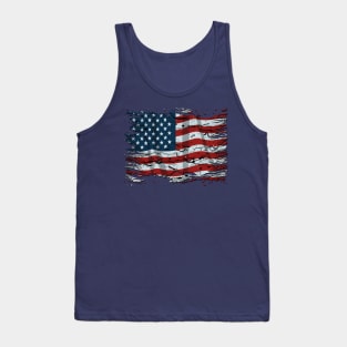 Tattered American flag Tank Top